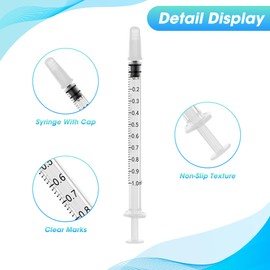 10 Pack 1ml Syringes for Liquid with Cap,Colostrum Syringe Individually Wrapped for Pet Feeding,Oral,Scientific Labs
