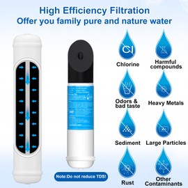 Inline Water Filter Kit for Refrigerator and Ice Maker,1/4" Quick Connect Post Carbon Filter Replacement for Reverse Osmosis System with Feed Water Valve,1/4" Water Line and Fittings