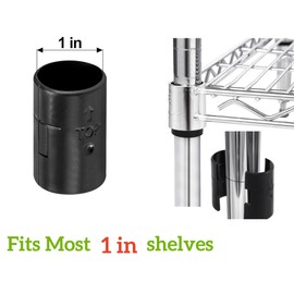 24 Pcs 12 Pairs Wire Shelving Shelf Lock Clips for 1 Inch Post - Shelving Sleeves Replacements for Wire Shelving System (1 Inch Dia)