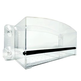 Nature Gear Acrylic Clear Bird Feeders for Window Viewing, Weather Resistant & Easy to Clean with Sliding Tray, Clear Window Bird Feeder with Strong Suction Cups, Dome