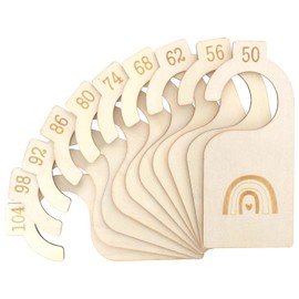 10 Pack Baby Dividers Reversible Baby Wardrobe Dividers Sizes 50 to 104 (10 Sizes) Wardrobe Organization Rainbow Design Premium Wooden Gifts for Newborn