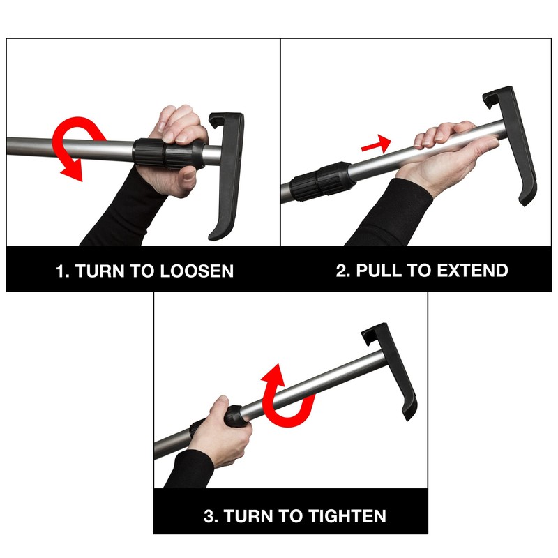 Telescoping Cargo Tool/Multi-Use Cargo Retriever/Extendable Reaching Aid/Reacher/Grabber (Classic Aluminum)