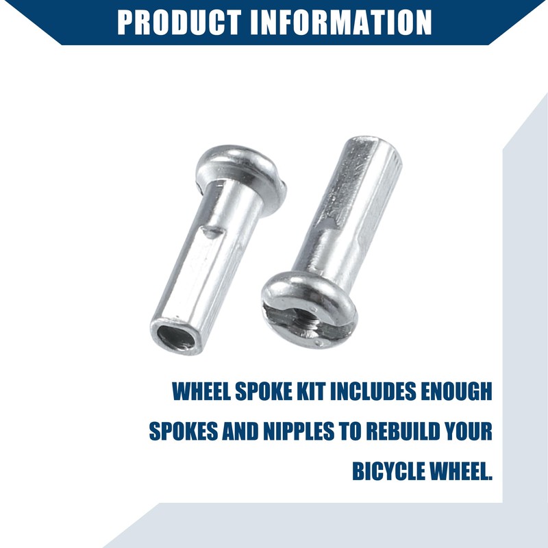 Hihaha Bicycle Steel Spokes 14G Bike Spoke 220mm Length with