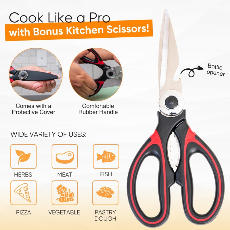 EZTICO 4-Piece Non-Toxic Cutting Board Set with Premium Scissors –