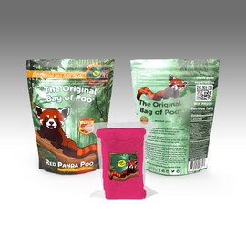The Original Bag of Poo®, Red Panda Poo (watermelon flavored cotton candy) Novelty Gag Gift (1 oz single bag) Free sticker inside.