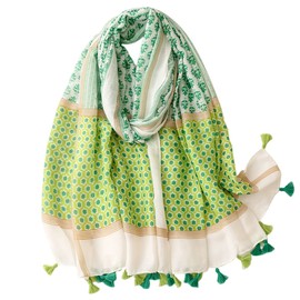 FAIRYGATE Scarves for Women UK Soft Large Long Winter Spring Summer Flower Scarf Friendship Ladies Scarfs Gifts for Her Neckerchief Shawl Wrap Green 46012