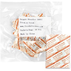 Fresh Brand 300 CC [10 Packets] Premium Oxygen Absorbers for Food Storage, Oxygen Scavengers Packets(1 Bag of 10 Packets) - ISO 9001 Certified Facility Manufactured Oxygen Absorbers