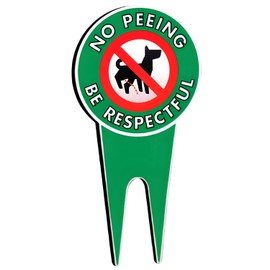 Extra Large No Peeing Dog Sign | Dog Stake for Yard Pick Up After Your Dog Sign | No Dogs Peeing No Dog Poop Signs for Yard | Aluminum,Pk1, 7.5"x14.5"