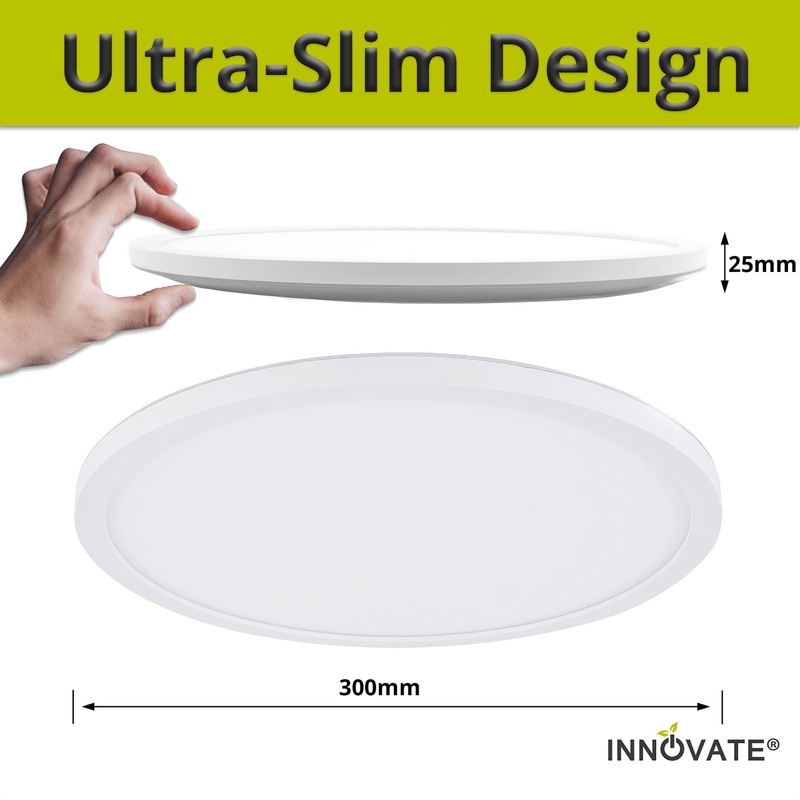 INNOVATE LED Ceiling Light Dimmable with Backlight - IP44 Dimmable