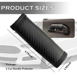 NHHC 2PCS Car Door Handle Protector,Carbon Fiber Car Door Handle Scratch Protector for Car Decorations,Four Seasons Car Door Handle Cover Universal Car Interior Accessories