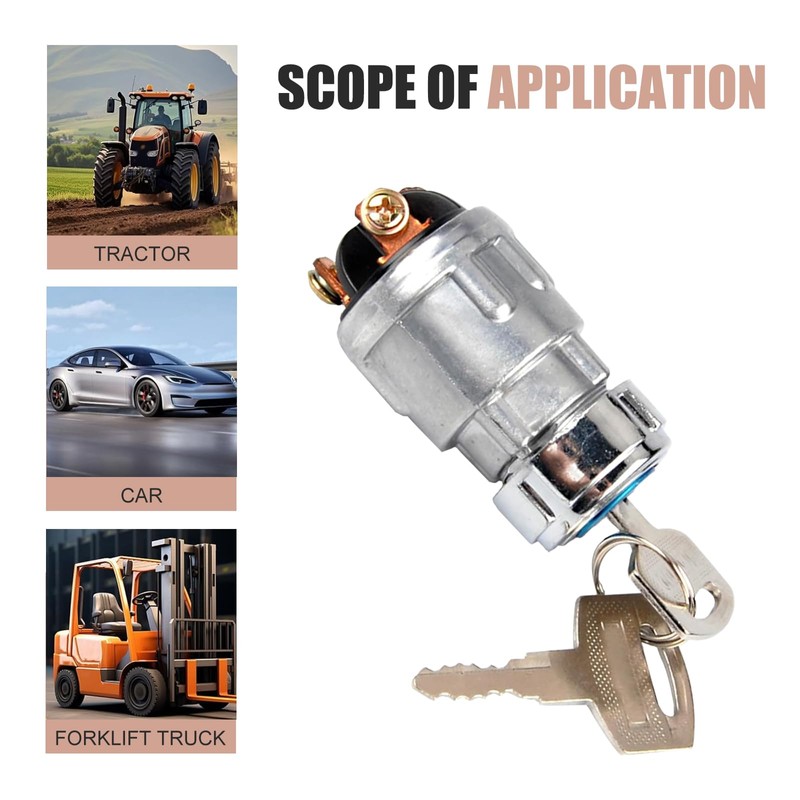 Bawkars Car Ignition Switch with 2 Keys, Waterproof Starter Replacement