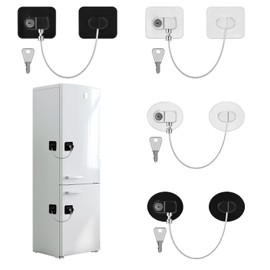4 PCS Candado para Refrigerador, con 4 Llaves, Cerradura Autoadhesiva, No Requiere Perforación, Seguros para Puertas y Cajones Bebé, para Ventanas, Horno, Gabinetes