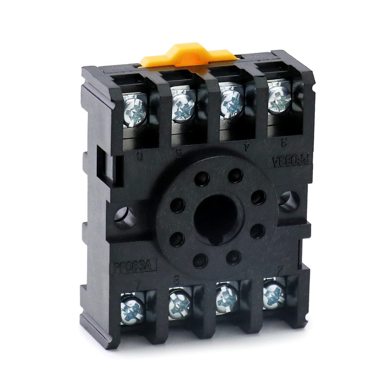 QWORK 8 Pins Relay Socket, 4 Pack 600 V 10