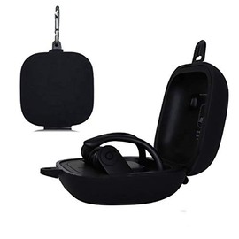 SaharaCase Silicone Protective Case for Beats by Dr. Dre Powerbeats Pro with Carabiner Clip Rugged Protection Antislip Grip Easy Carrying Slim (Black)