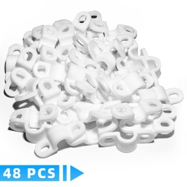 BokWin 48 Sets Wire Shelf Back Wall Clip,White Wire Shelf Loop Clips for Concrete Installation
