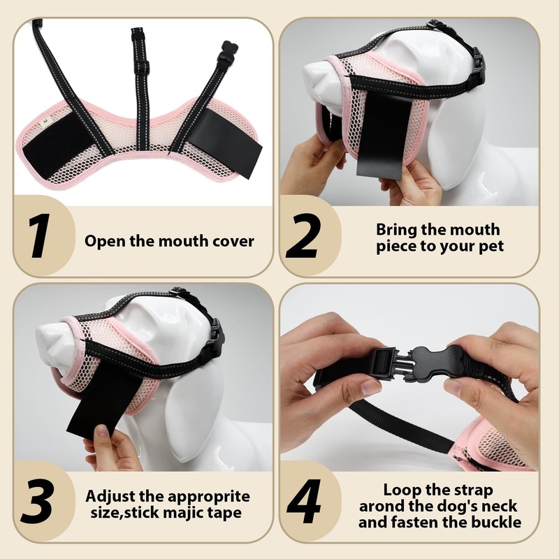 JOYPAWS Dog Muzzle, Air Mesh & Reflective Straps for Large