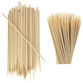 CompoBambu Natural Bamboo Skewers - 100 pcs 10 Inch Wooden Sticks for BBQ, Barbecue Skewers for for Kabob, Appetizers, Charcuterie, Grilling, Fruit, Kitchen, Craft and Party