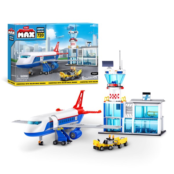 MAX Adventure Airport Playset (720 Pieces) Building Bricks Toys for