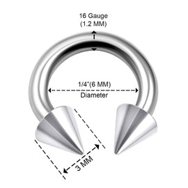 KJM Fashion 3 x Steel Horseshoe Ring 1.2 mm 16 g Cartilage Earrings Tragus, Metal