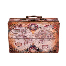 Birendy Chest Box KD 1288 Suitcase Set Wooden Chest Vintage Treasure Chest Pirate Chest Size M (26 cm W x 15 cm D x 8 cm H)