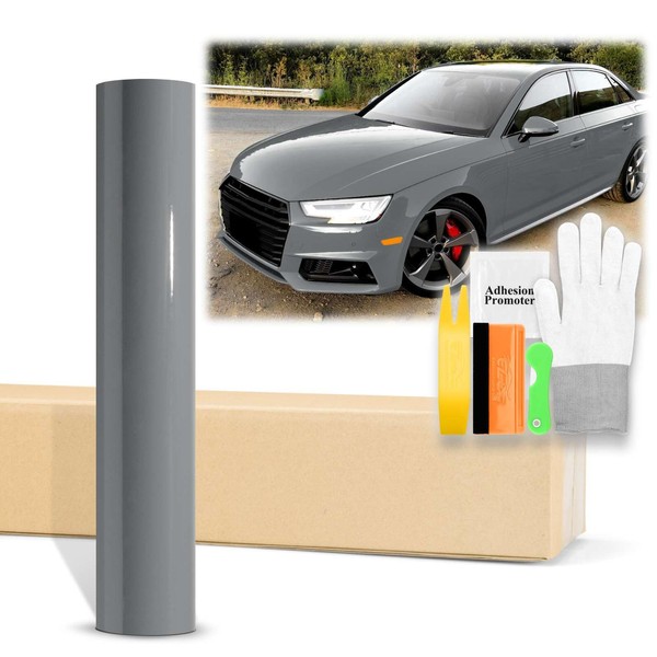 60"x120" (5FTx10FT) Gray Gloss Glossy Vinyl Wrap Auto Car Sticker