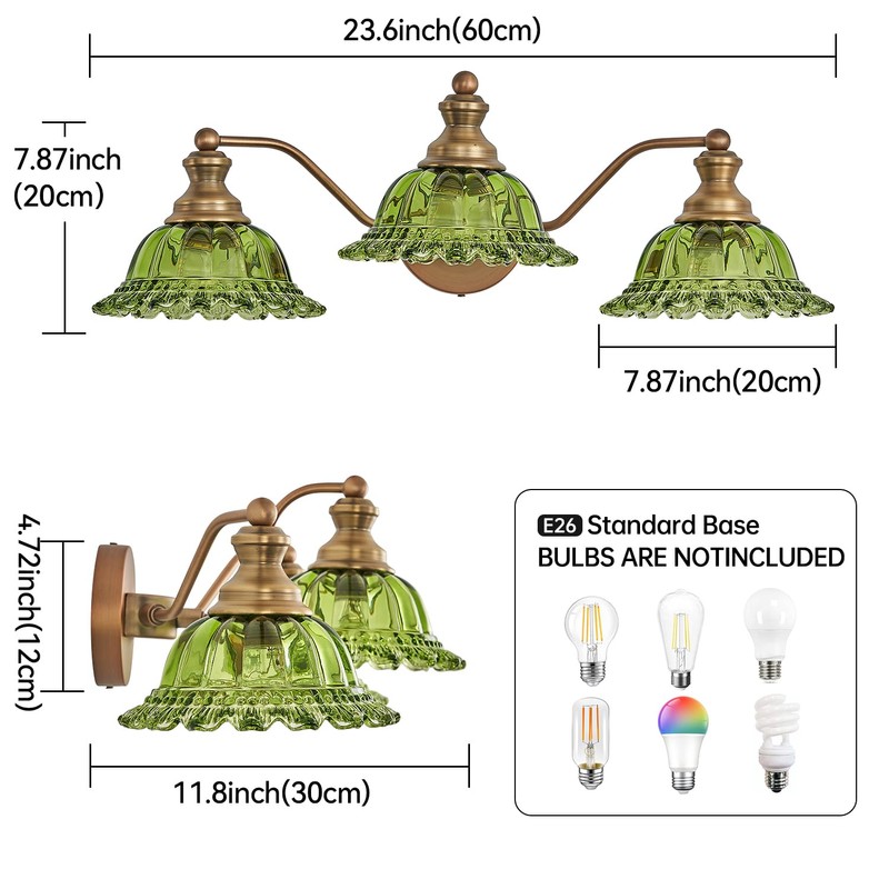 XIEDUN Green 3 Light Vanity Light Bathroom Light