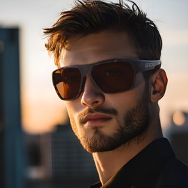 GRDQ Polarized Sunglasses UV400 Protection TAC Lens Sport Unisex 12 Colors XM0305 (Sand Tea Tortoiseshell, Tea)