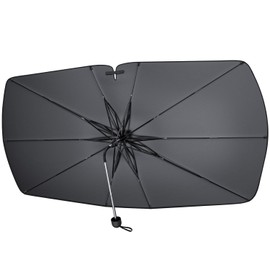 (2024 Innovation Type, Bendable Inner Rod) Car Sun Shade Car Sun Visor Foldable Umbrella Car Parasol Car Front Light Shielding Heat Shield Double Heat Dissipation UV UV Protection Durable 10 Ribs Car