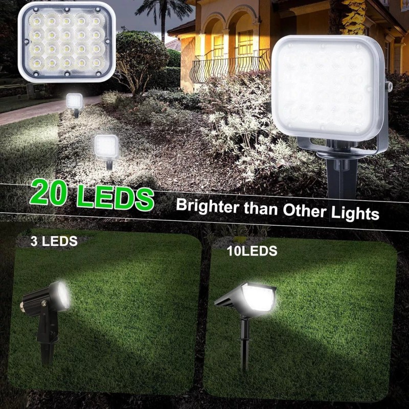T-SUN Solar Spot Lights Outdoor 20 LED IP65 Waterproof Solar
