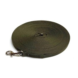 Dog Training Lead Small Dog Puppy Leash 65ft 20m Tracking Recall Obedience Strong 13mm Webbing (Olive Green)