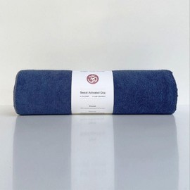 Health Plain Yoga Towel Non-Slip Sports Towel 68cm Sweat Absorbent Navy 68cm