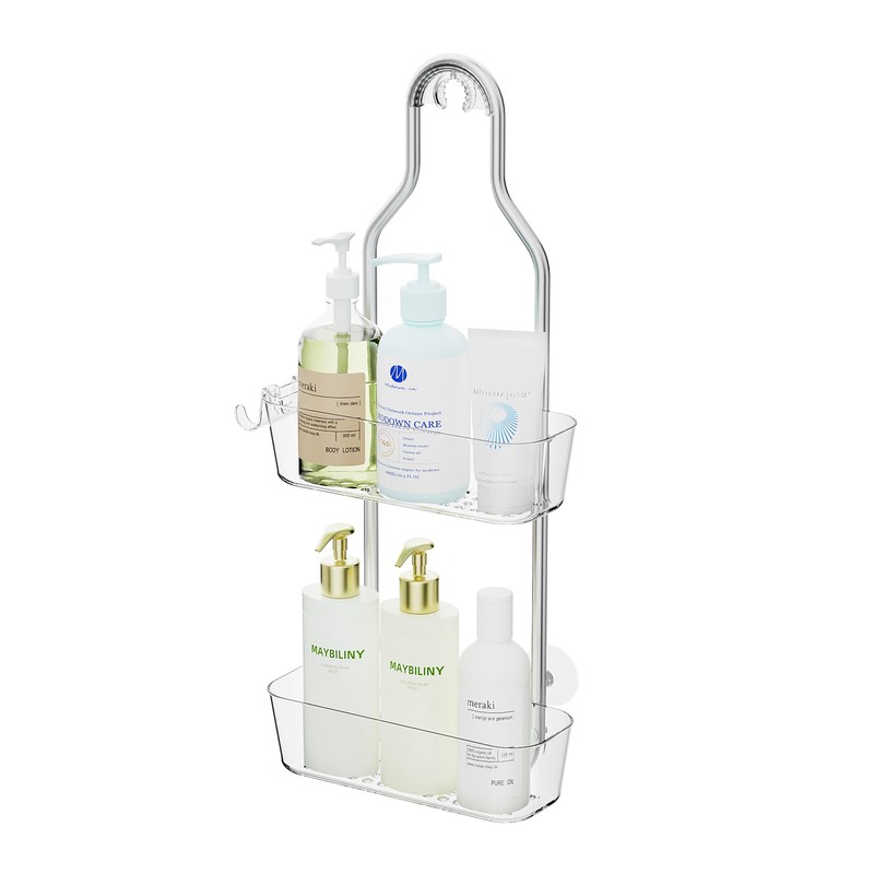 APLOP 2-Tier Shower Caddy Hanging,Rustproof Stainless Steel,Bathroom Storage Organiser,No Drill
