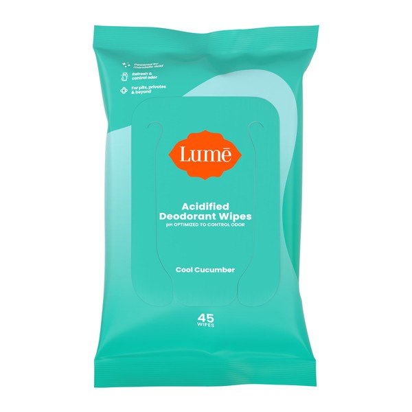 Lume Acidified Deodorant Wipes - 45 Count (Pack of 1)