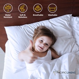 Pillow Protector - Poly-Cotton Blend Pillow Covers - Water and Dust Resistant Pillow Cases - Super Soft and Lightweight Pillow Case Protector for Pillows - White (2 Pack) - King Size