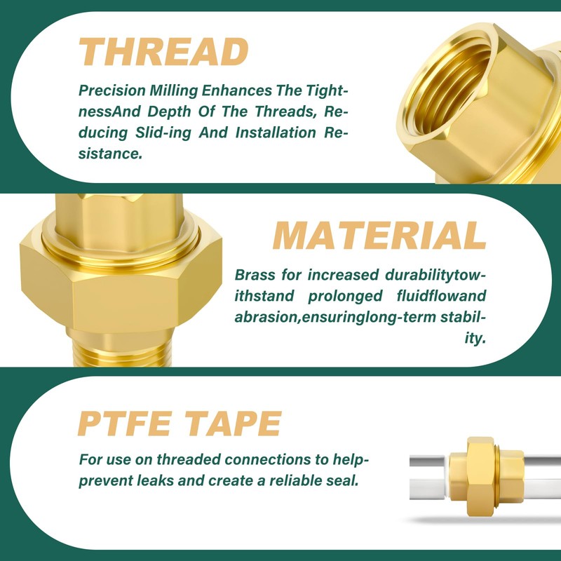 GORAGUCHI 1PCS Brass Union, 3/4" NPT Male x 3/4" NPT