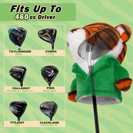 Golf Novelty Driver Woods Head Cover Club Headcover Protector 460CC DR #1 Longthen Black Knit Cute Soft Yellow Duck