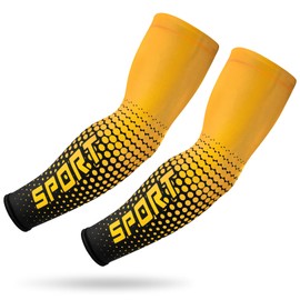 Eadali Arm Cover, 5 Colors, Plain, Cold Sensitive Effect, UV Protection, Sweat Absorbent, Quick Drying, Antibacterial, Odor Resistant, UPF 50+, Sun Protection, For Gaming/Sports, orange, L