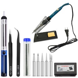 RITYHOFT Soldering Iron, Soldering Iron Set, Adjustable Temperature (420 - 450 °C), Soldering Iron for Electronic Work and Electrical DIY, 60W/110V, Security, Improved Functionality, Includes Storage