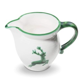 GMUNDNER KERAMIK Milk Jug Smooth Capacity 0.3 Litres Green Deer Crockery Handmade in Austria