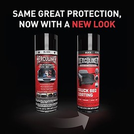 HERCULINER Herculiner Aerosol Spray Truck Bed Liner, 15 Ounce Spray Can, Black, Textured, Suitable For All Truck Beds, 6-7 sq ft Coverage