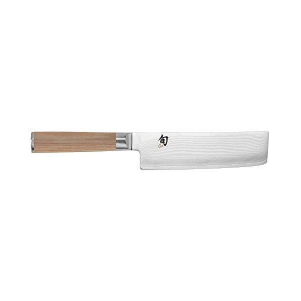Shun Classic Blonde Nakiri Knife, 6.5 inch VG-MAX Stainless Steel Blade, Cutlery Handcrafted in Japan
