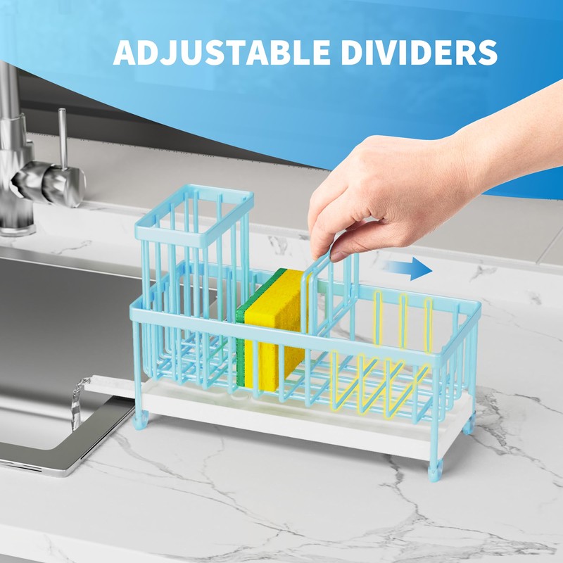 Cisily Sponge Holder for Kitchen Sink, Sink Caddy with High