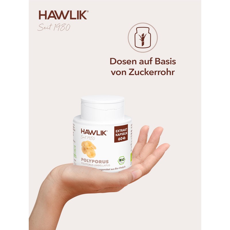 HAWLIK Vital Mushrooms Polyporus Extract Capsules - 60 Capsules -