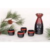 Happy Sales 5 piece Ceramic Sake Set - Red &