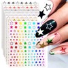 12 Sheet Star Nail Stickers 3D Self-Adhesive Star Nail Decals