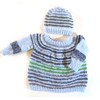 KSS Striped Pullover Baby Sweater with a Hat (12 Months)