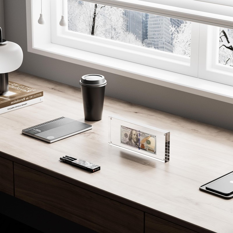 HOZE Acrylic Business License Frame - Desk/Table Top Display for