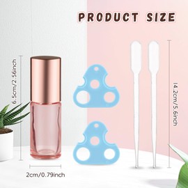 Mirrline 25 Pcs 0.17oz/5ml Essential Oil Roller Bottles Glass Roller Bottles Empty Cosmetic Vials Containers with Stainless Steel Roller Balls for Travel - Rose Gold Lid