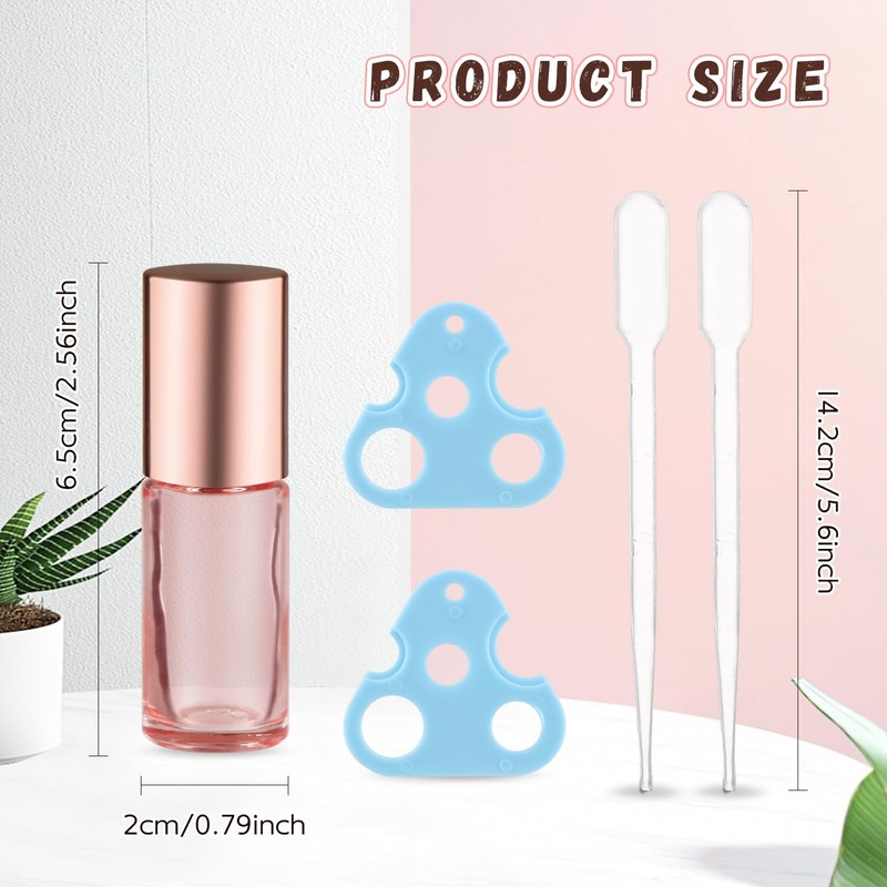 Mirrline 25 Pcs 0.17oz/5ml Essential Oil Roller Bottles Glass Roller