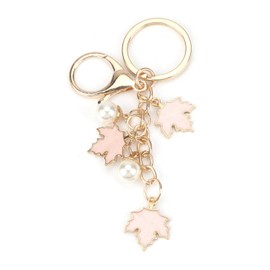 Leaf Key Ring, Pearl Key Chain, Lucky Charm for Children, Courage Gift, Girlfriend Gift, Bag Pendant